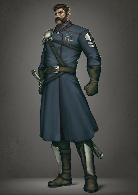 Офицер дизельпанк арт