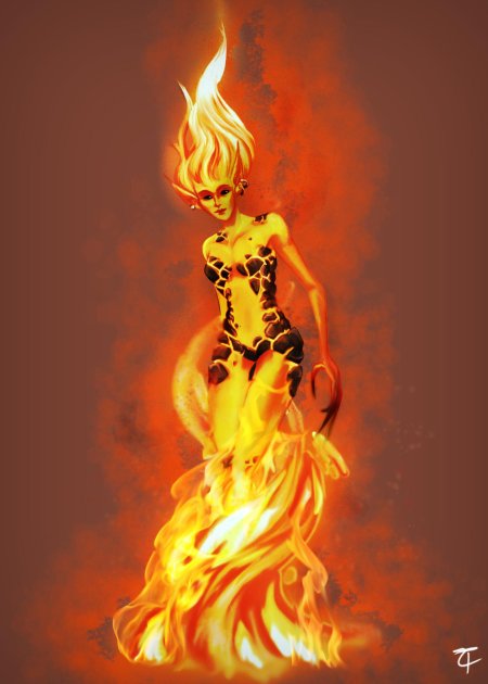 Огненный элементаль девушка