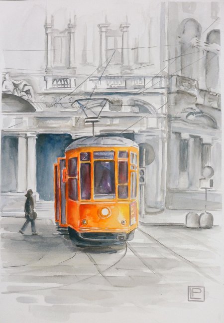 Трамвай иллюстрация