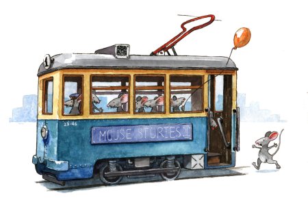 Трамвай рисунок