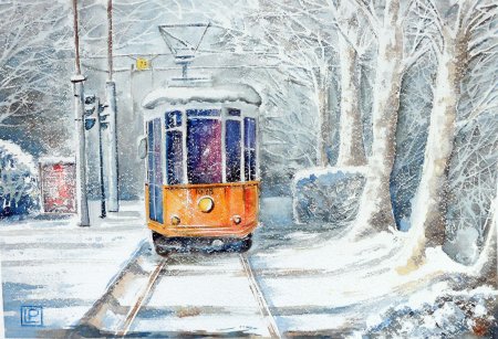 Зимние городские пейзажи