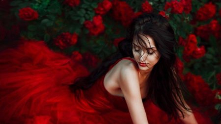 Девушка в красном платье
