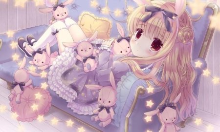 Аниме девочка кролик