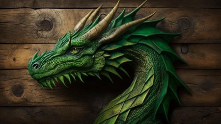 Зеленого деревянного дракона