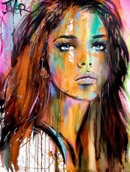 Портреты девушек красками