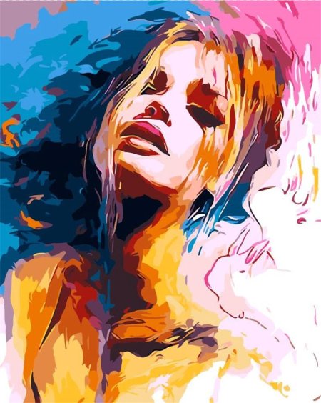 Картина акрилом девушка