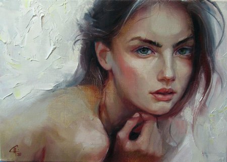 Портрет девушки маслом