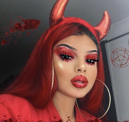 Макияж дьяволицы на хэллоуин