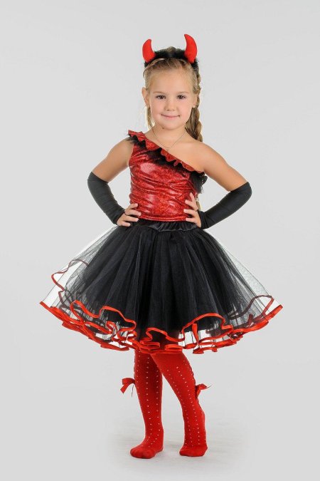 Новогодний костюм чертенка для девочки