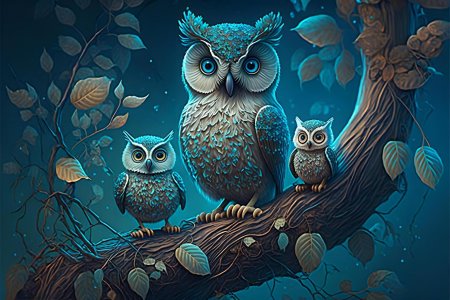 Девушки совы в арте