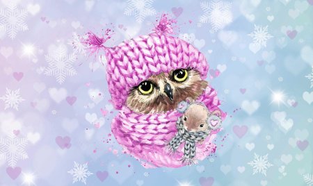 Акварельная сова фотообои