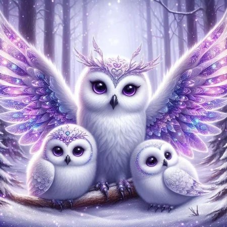 Алмазная живопись в виде совы evershine