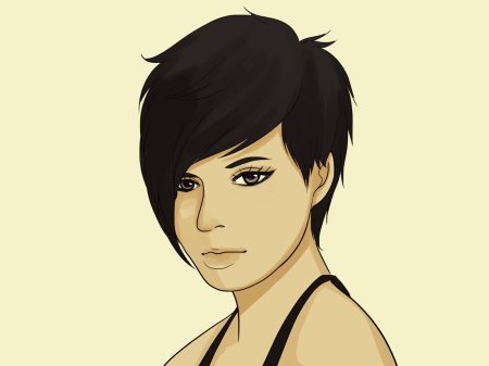 Девушка с короткими волосами рисунок