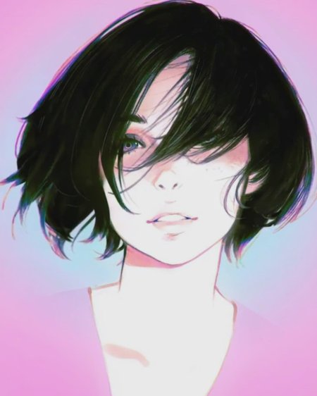 Девушка с короткими волосами рисунок