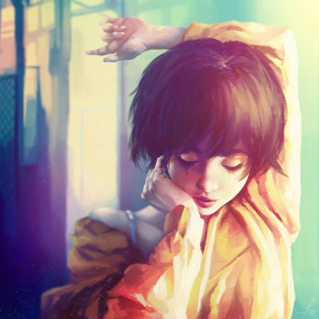 Задумчивая девушка аниме