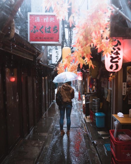 Япония дождь