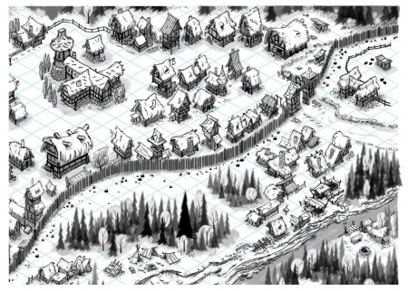 Карта средневековой деревни днд