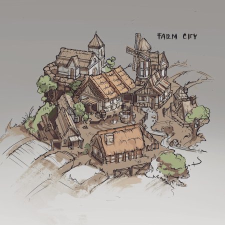 Деревня концепт средневековый