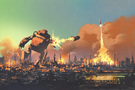 Гигант рушит город