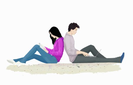 Рисунок девушка и парень