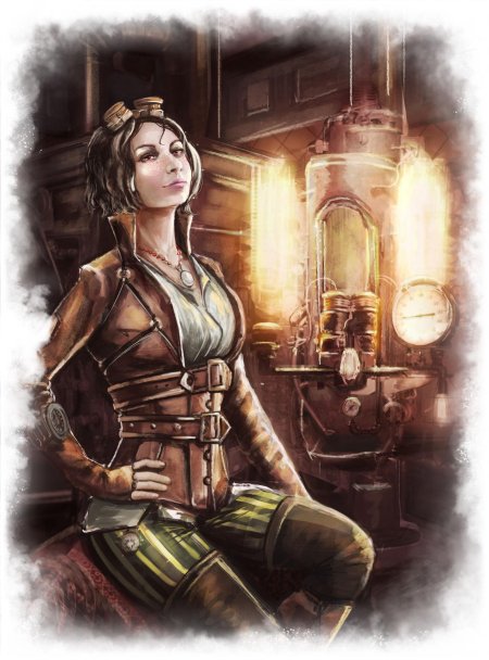 Дизельпанк стимпанк механик девушка