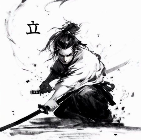 Черно белый самурай