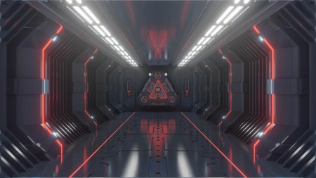 Коридор космического корабля будущего sci-fi