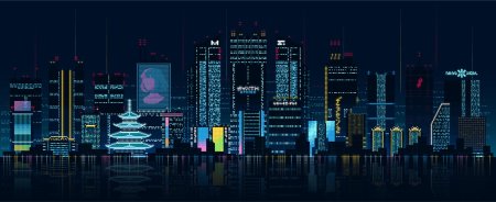 Пиксельный киберпанк город / pixel cyberpunk city