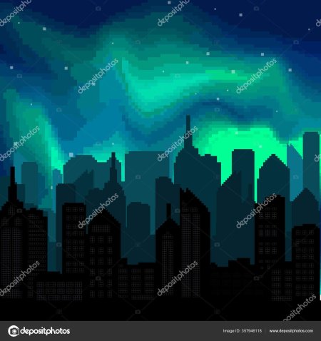 Северное сияние пиксель арт