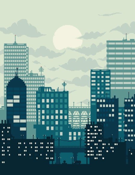 Пиксельный город