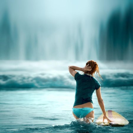 Девушка море