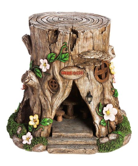 Декоративный домик из пня
