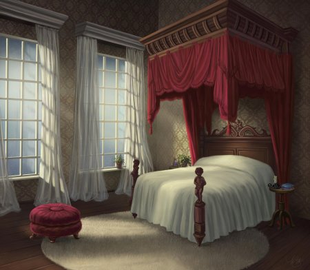 Спальня в замке средневековья