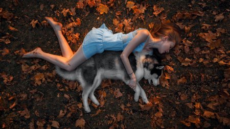 Девушка с волками