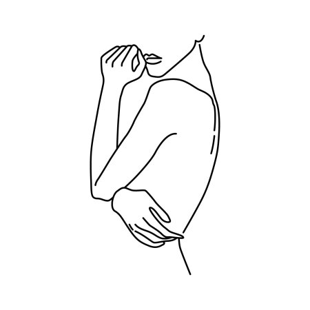 Девушка одной линией