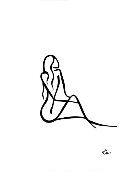 Девушка одной линией