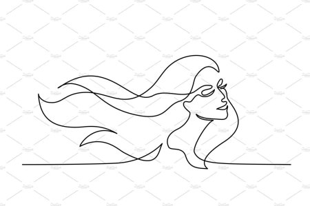 Девушка одной линией