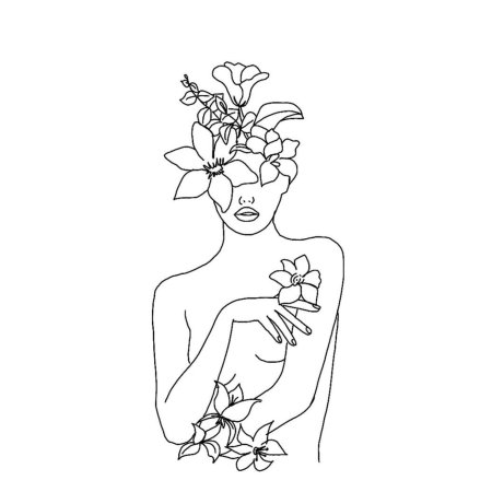 Девушка одной линией