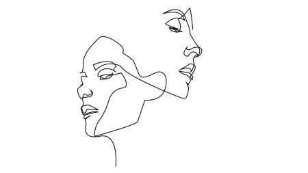 Лицо одной линией