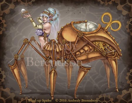 Стимпанк паук арт