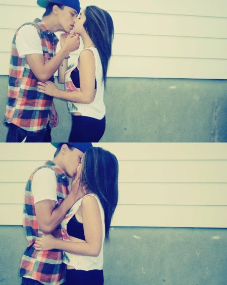 Поцелуй парень и девушка