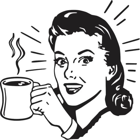 Девушка пьет кофе