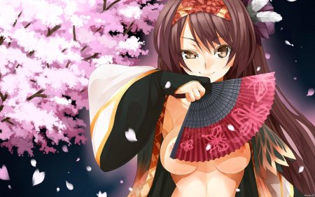 Девушка в кимоно аниме