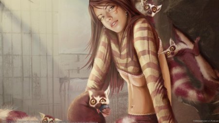 Фэнтези девушки с животными