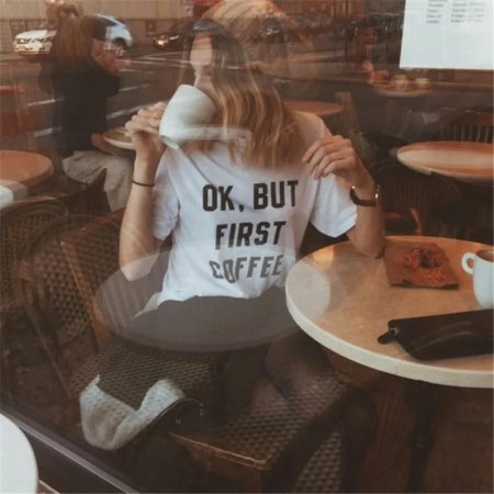Футболка but first coffee
