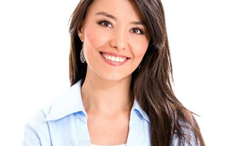 Девушка на белом фоне