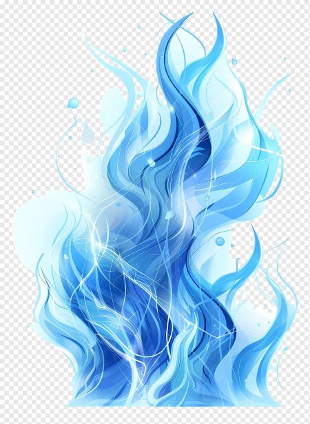 Синий огонь на прозрачном фоне