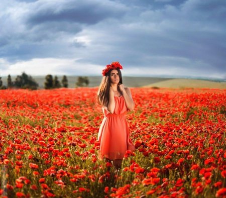 Девушка в маковом поле