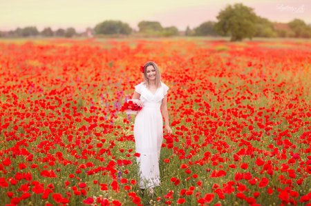 Фотосессия в маковом поле