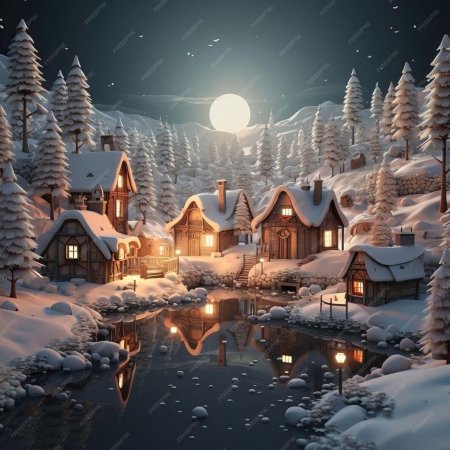 Картина зимняя сказка